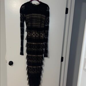 Forever That Girl Black Lace Long Sleeve Dress XS NWT